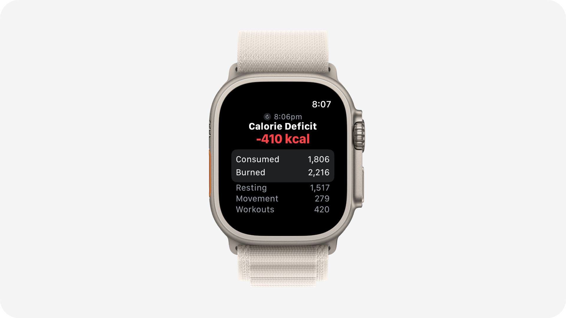 An image containing 3 Calorie Estimator Watch Screenshots