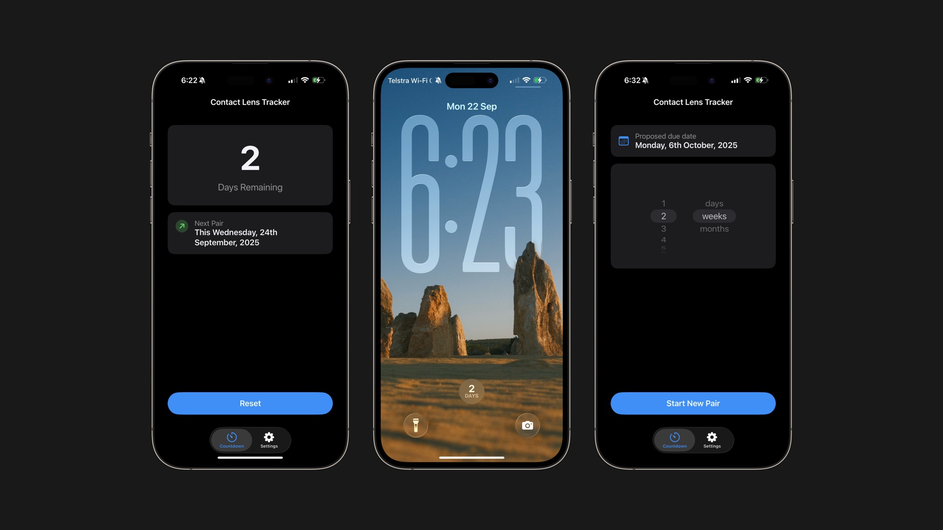 Contact Lens Tracker App Screenshots