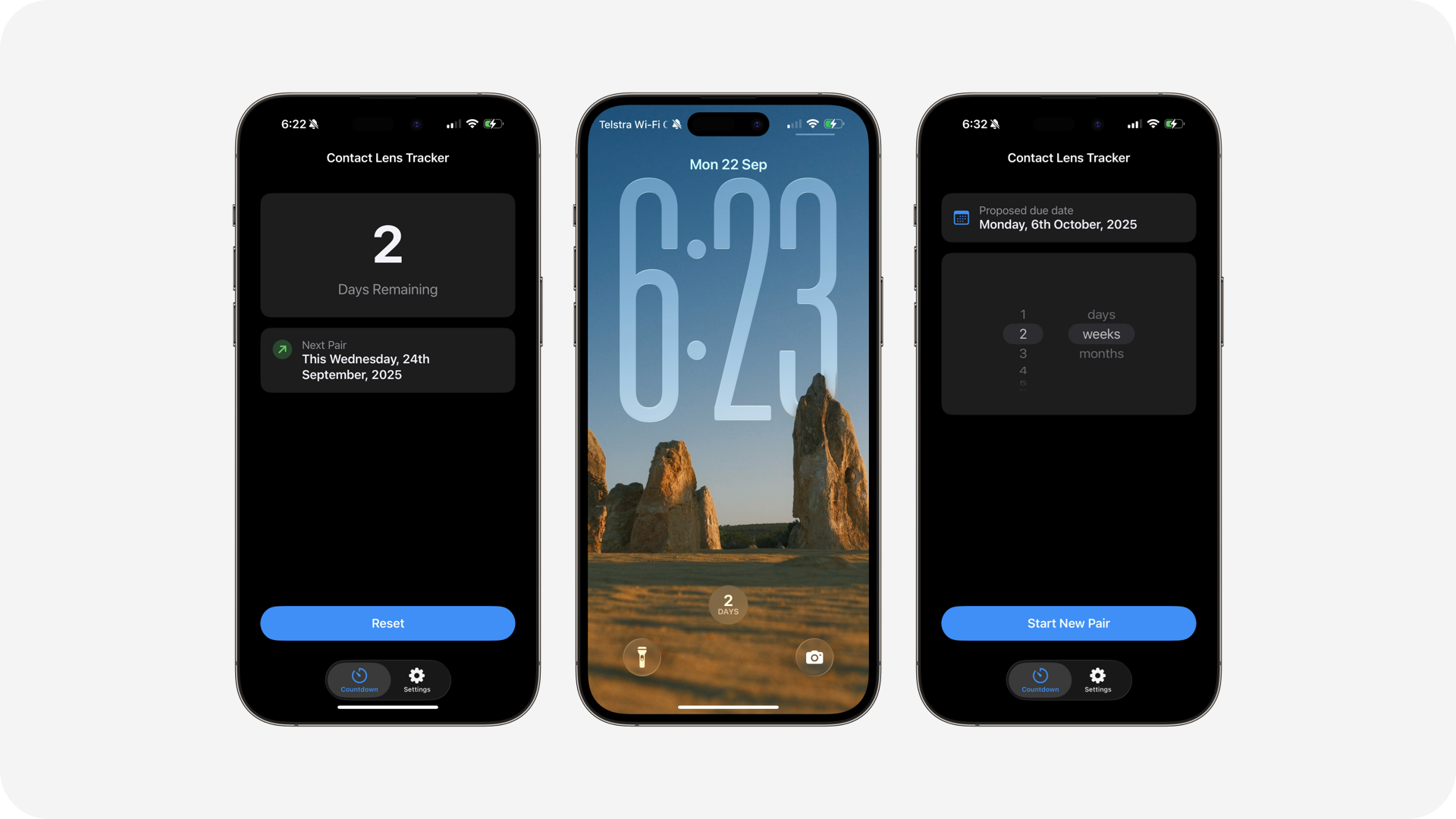 Contact Lens Tracker App Screenshots