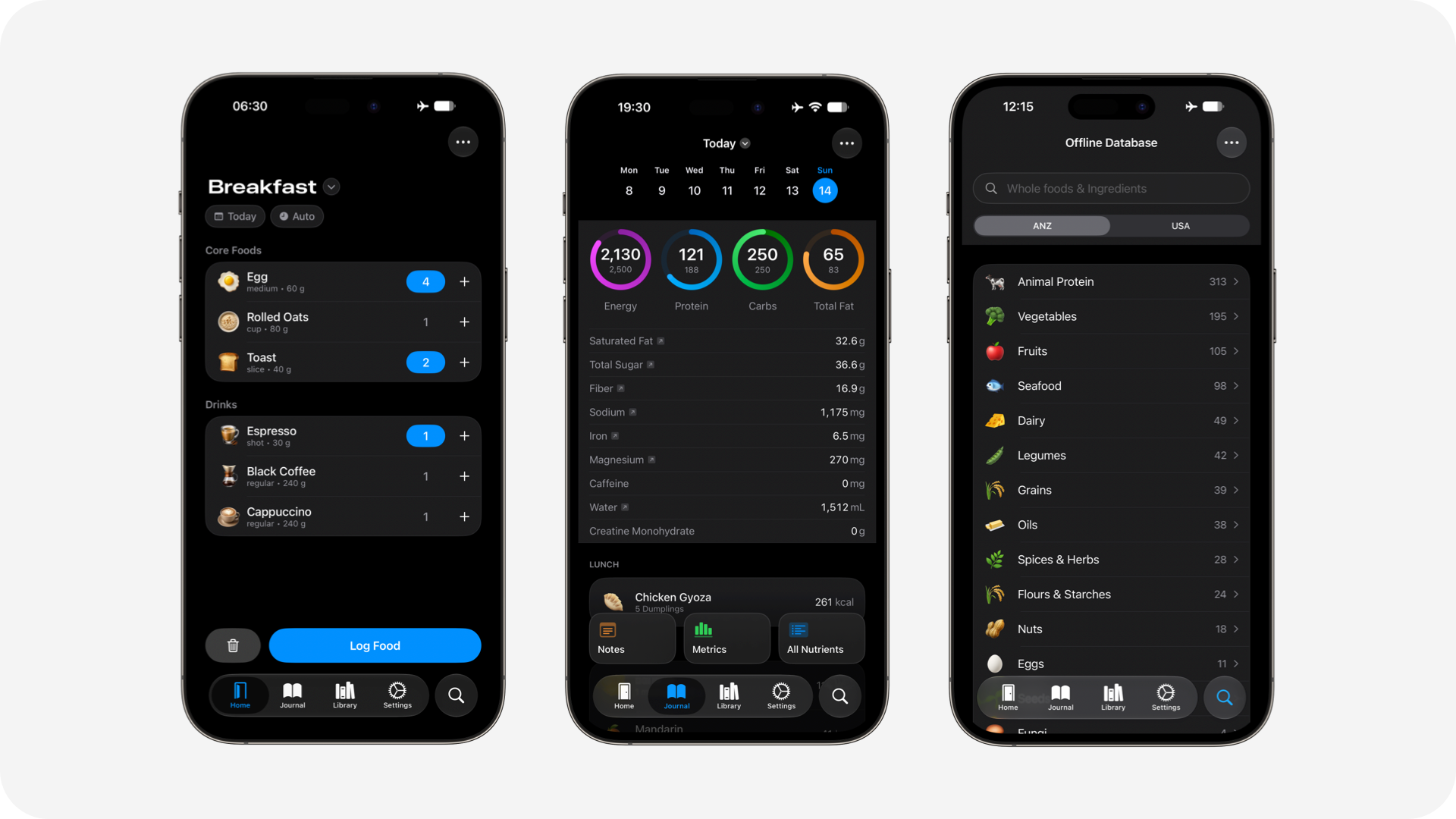 Food Journal App Screenshots